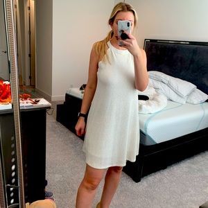 Altar’d State white and gold holiday sparkle dress